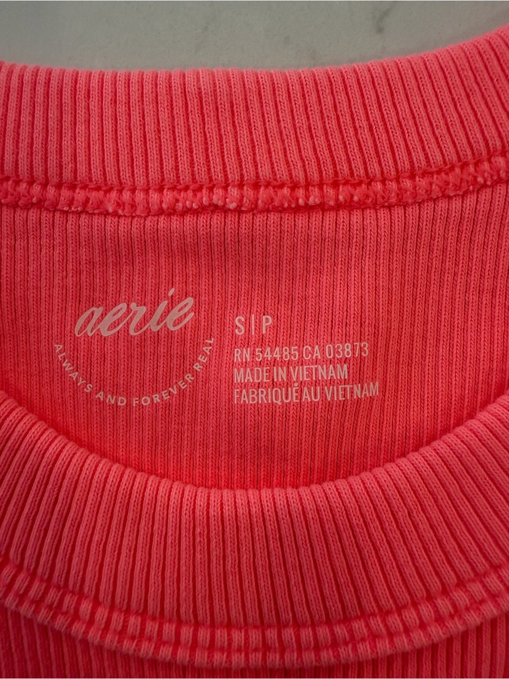 aerie Bright Pink Ribbed Tank Top for Women - Picture 4 of 4